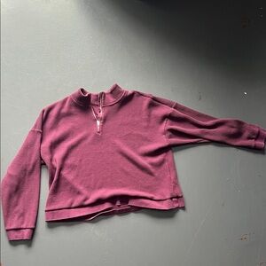 Peloton Women's Burgundy Half-Zip Sweater